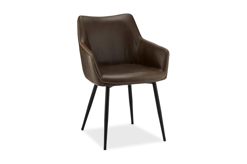 Maria Køkkenstol Kunstlæder - Mørkebrun - Spisebordsstole & køkkenstole - Armstole