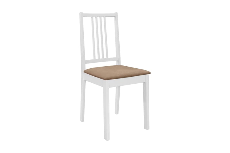 Spisebordsstole Med Hynder 2 Stk. Massivt Træ Hvid - Hvid - Spisebordsstole & køkkenstole - Armstole