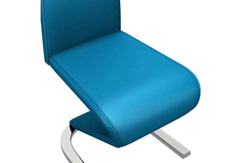 Spisebordsstole med zigzagform 2 stk. kunstlæder blå - Blå - Spisebordsstole & køkkenstole - Armstole