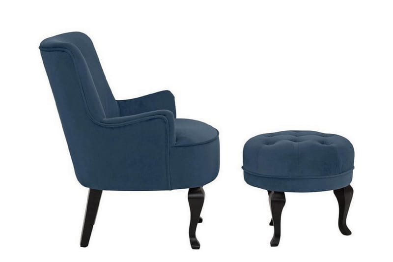 Merit spisebordsstol velour - Blå - Møbler - Stole & lænestole - Lænestole