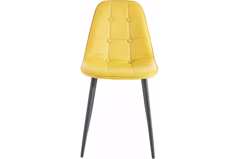 Mireio Køkkenstol Kunstlæder - Gul/Metal - Møbler - Stole & lænestole - Spisebordsstole & køkkenstole