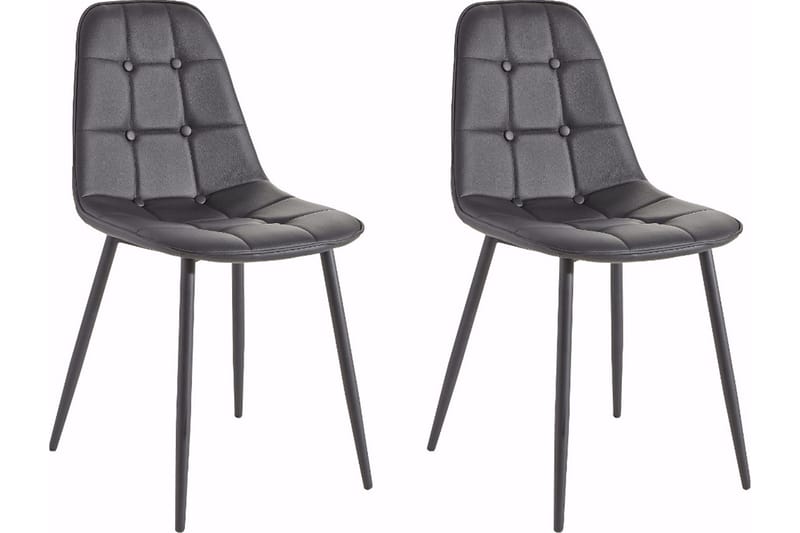 Mireio Køkkenstol Kunstlæder, Sort/Metal