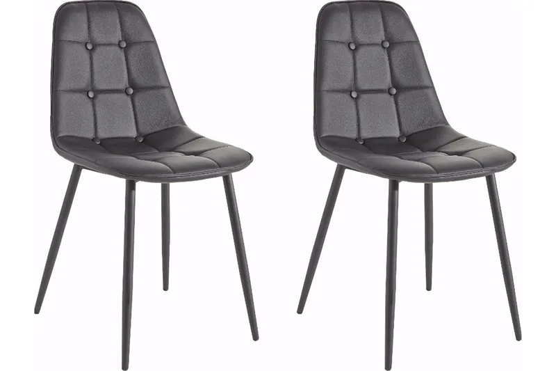 Mireio Køkkenstol Kunstlæder, Sort/Metal