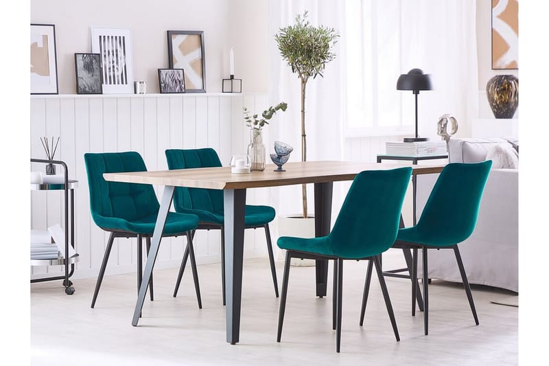 Mustadfors Velourstol 2-pak - Blå - Møbler - Stole & lænestole - Spisebordsstole & køkkenstole