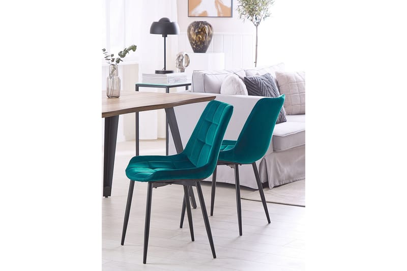 Mustadfors Velourstol 2-pak - Blå - Spisebordsstole & køkkenstole