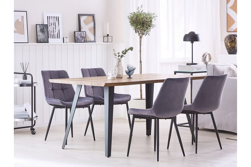 Mustadfors Velourstol 2-pak - Grå - Møbler - Stole & lænestole - Spisebordsstole & køkkenstole