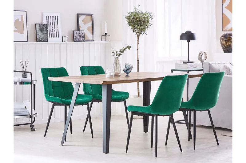 Mustadfors Velourstol 2-pak - Grøn - Møbler - Stole & lænestole - Spisebordsstole & køkkenstole