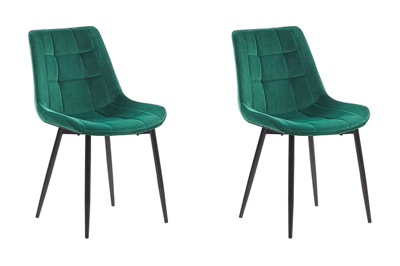 Mustadfors Velourstol 2-pak - Grøn - Møbler - Stole & lænestole - Spisebordsstole & køkkenstole
