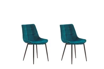 Mustadfors Velourstol 2-pak - Blå - Møbler - Stole & lænestole - Spisebordsstole & køkkenstole