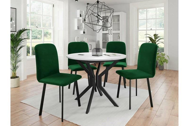 Narberth Spisebordsstol i Fløjl med Metalfinish - Flaskegrøn - Møbler - Stole & lænestole - Spisebordsstole & køkkenstole