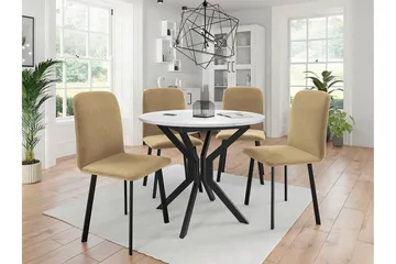 Narberth Spisebordsstol i Stof med Metalben - Sandbeige - Møbler - Stole & lænestole - Spisebordsstole & køkkenstole