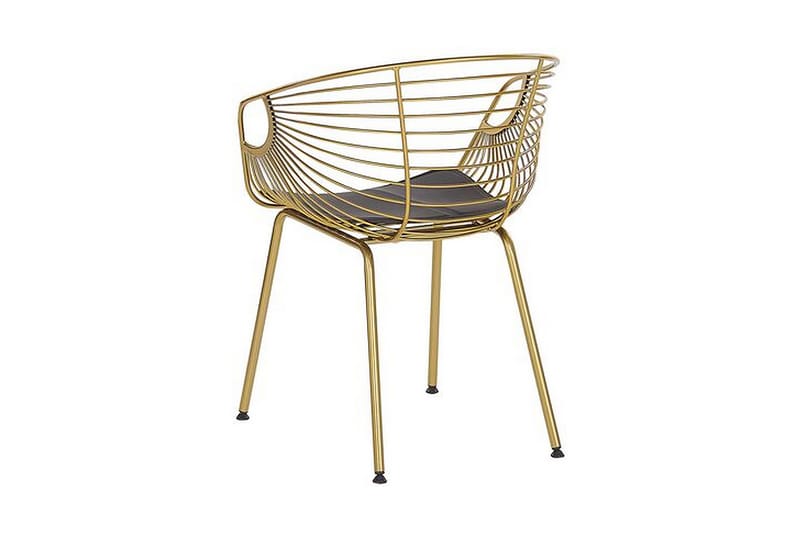 Nyac Stol 2 stk - Guld/Kunstlæder - Spisebordsstole & køkkenstole - Armstole