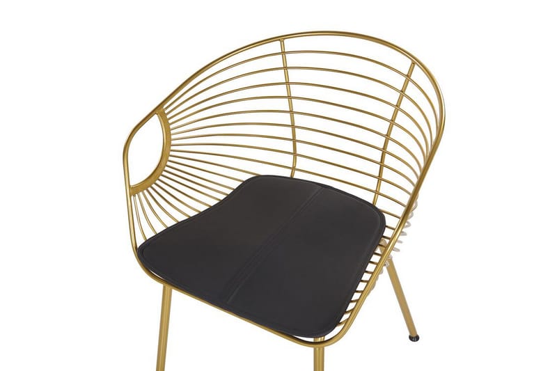 Nyac Stol 2 stk - Guld/Kunstlæder - Spisebordsstole & køkkenstole - Armstole