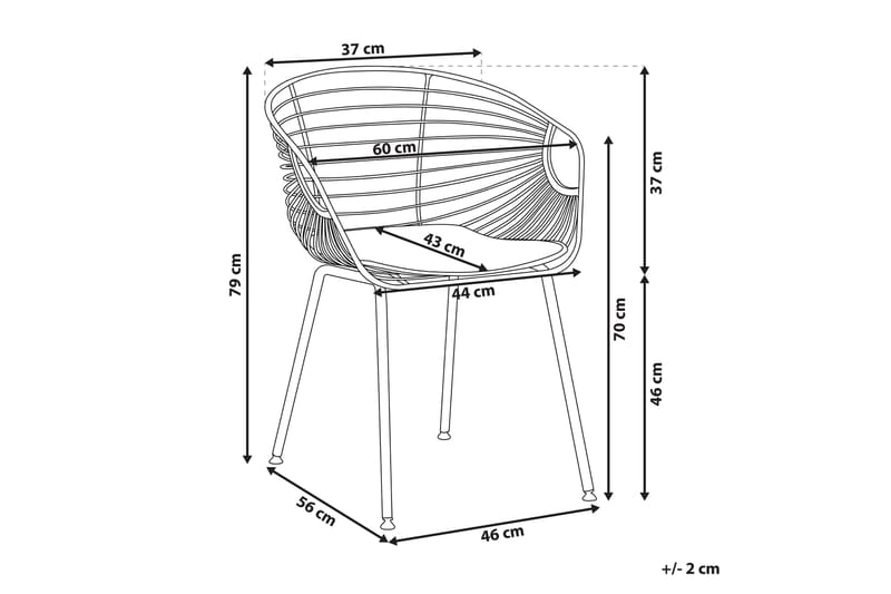 Nyac Stol 2 stk - Sølv/Kunstlæder - Spisebordsstole & køkkenstole - Armstole