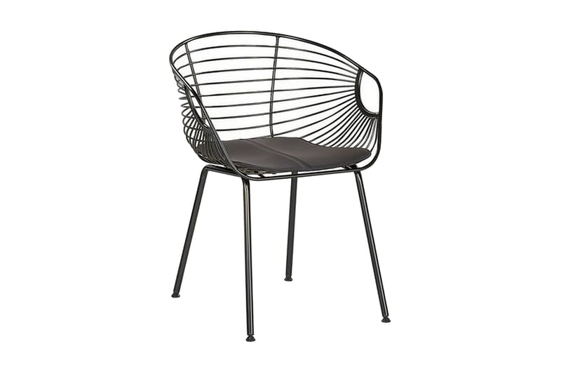 Nyac Stol 2 stk - Sort/Kunstlæder - Spisebordsstole & køkkenstole