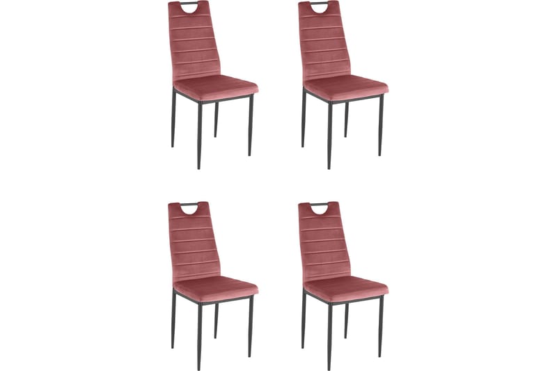 Olanta Spisebordsstol 4 stk - Velvet/Rosa - Møbler - Stole & lænestole - Spisebordsstole & køkkenstole