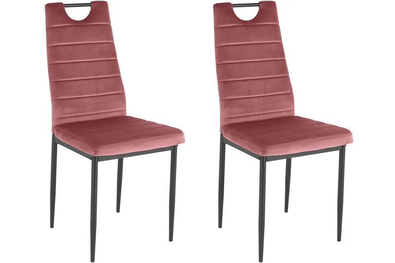 Olanta Spisebordsstol, Velour/Lyserød