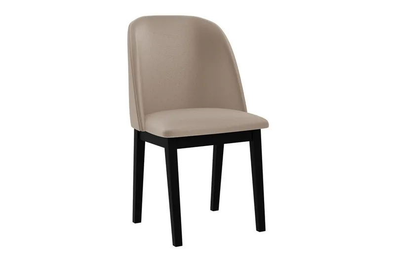Patrickswell Betrukket Spisestol med Træben, Sort|Beige