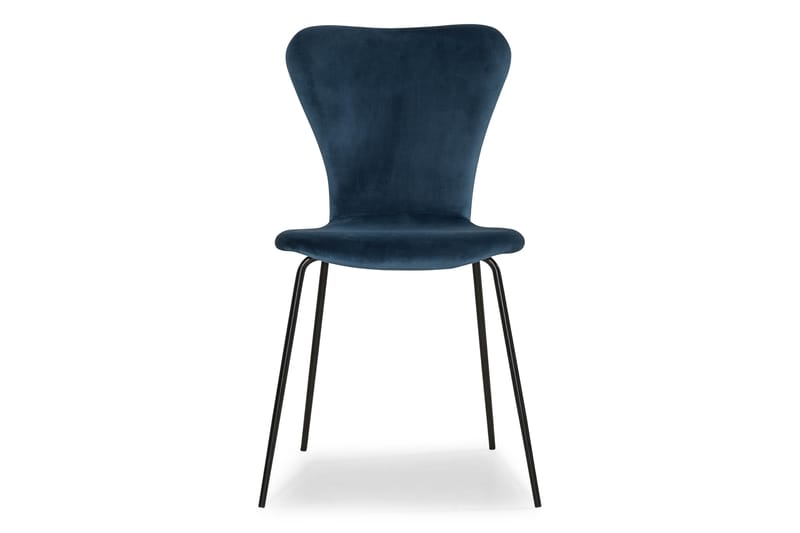 Perco Spisebordstol Velour - Blå/Sort - Spisebordsstole & køkkenstole