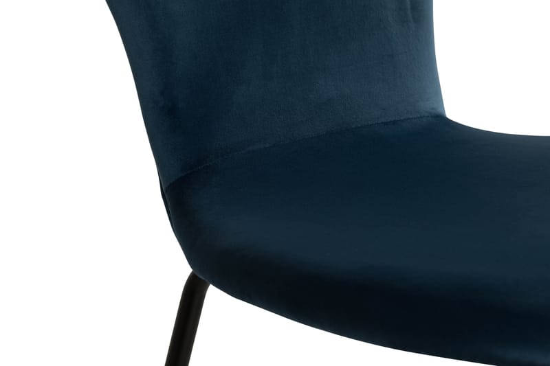 Perco Spisebordstol Velour - Blå/Sort - Spisebordsstole & køkkenstole