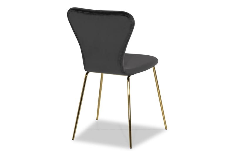 Perco Spisebordstol Velour - Grå/Messing - Spisebordsstole & køkkenstole