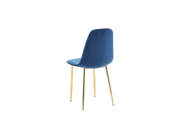 Polar Køkkenstol Velour - Blå/Messing - Møbler - Stole & lænestole - Spisebordsstole & køkkenstole