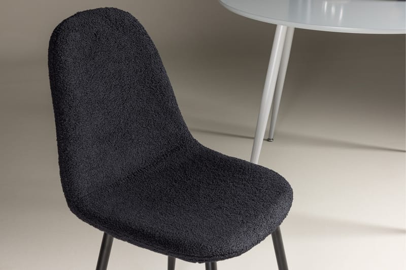 Polar Spisebordsstol i Bouclé med Metalben - Sort - Møbler - Stole & lænestole - Spisebordsstole & køkkenstole