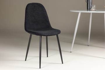 Polar Spisebordsstol i Bouclé med Metalben - Sort - Møbler - Stole & lænestole - Spisebordsstole & køkkenstole
