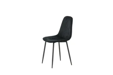 Polar Spisebordsstol i Fløjl med Metalfinish - Sort - Møbler - Stole & lænestole - Spisebordsstole & køkkenstole