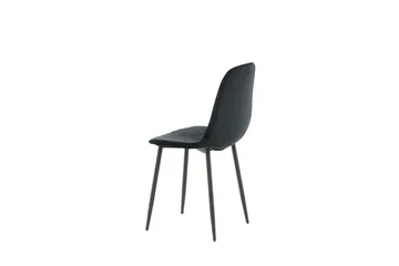 Polar Spisebordsstol i Fløjl med Metalfinish - Sort - Møbler - Stole & lænestole - Spisebordsstole & køkkenstole