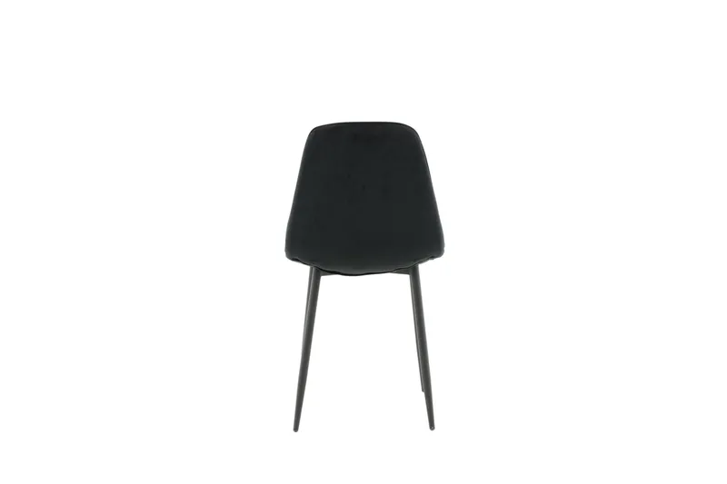 Polar Spisebordsstol i Fløjl med Metalfinish - Sort - Møbler - Stole & lænestole - Spisebordsstole & køkkenstole