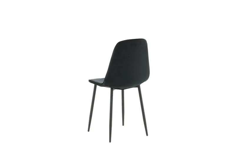 Polar Spisebordsstol i Fløjl med Metalfinish - Sort - Møbler - Stole & lænestole - Spisebordsstole & køkkenstole