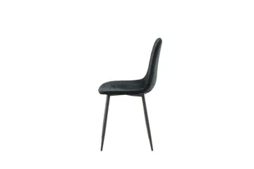 Polar Spisebordsstol i Fløjl med Metalfinish - Sort - Møbler - Stole & lænestole - Spisebordsstole & køkkenstole