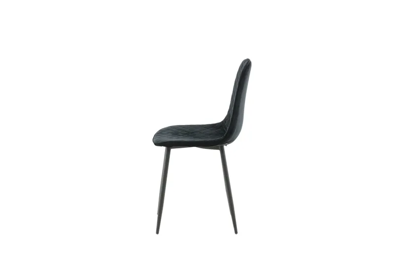 Polar Spisebordsstol i Fløjl med Metalfinish - Sort - Møbler - Stole & lænestole - Spisebordsstole & køkkenstole