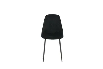Polar Spisebordsstol i Fløjl med Metalfinish - Sort - Møbler - Stole & lænestole - Spisebordsstole & køkkenstole
