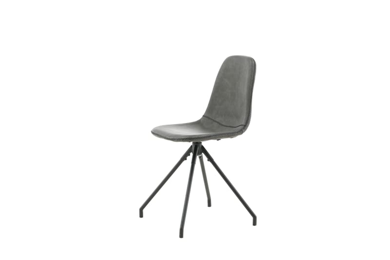 Polar Spisebordsstol i Kunstlæder med Metalfinish - Mørkegrå - Møbler - Stole & lænestole - Spisebordsstole & køkkenstole