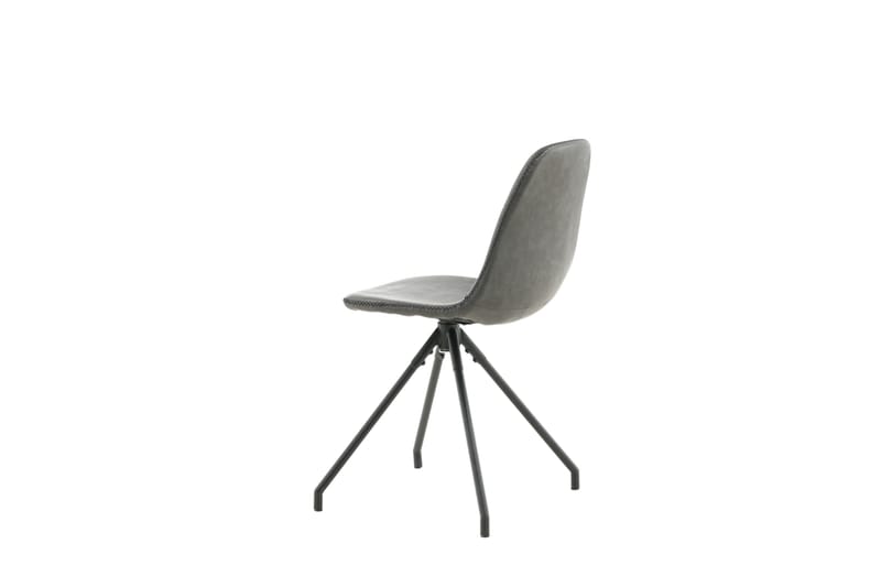 Polar Spisebordsstol i Kunstlæder med Metalfinish - Mørkegrå - Møbler - Stole & lænestole - Spisebordsstole & køkkenstole