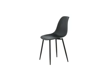 Polar Spisebordsstol i Plastik med Metalfinish - Sort - Møbler - Stole & lænestole - Spisebordsstole & køkkenstole