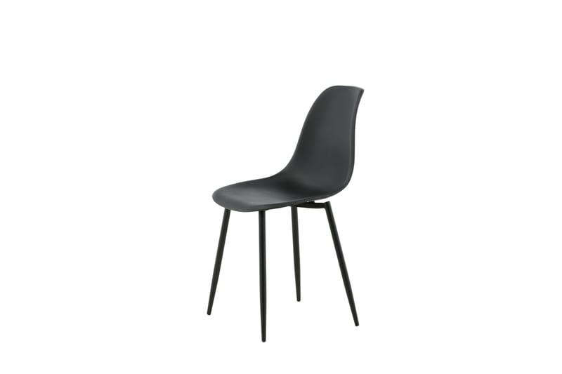 Polar Spisebordsstol i Plastik med Metalfinish - Sort - Møbler - Stole & lænestole - Spisebordsstole & køkkenstole