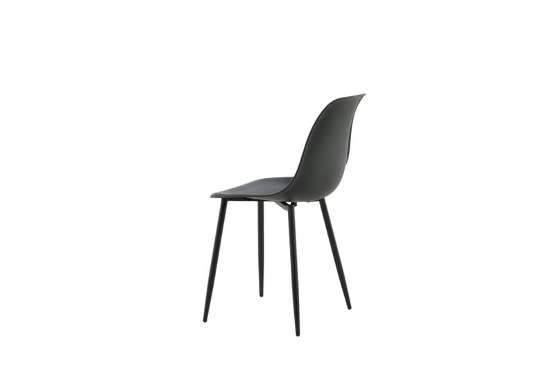 Polar Spisebordsstol i Plastik med Metalfinish - Sort - Møbler - Stole & lænestole - Spisebordsstole & køkkenstole