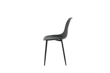 Polar Spisebordsstol i Plastik med Metalfinish - Sort - Møbler - Stole & lænestole - Spisebordsstole & køkkenstole