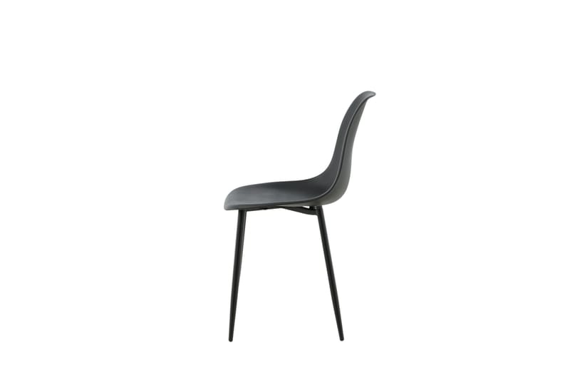 Polar Spisebordsstol i Plastik med Metalfinish - Sort - Møbler - Stole & lænestole - Spisebordsstole & køkkenstole