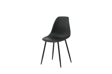 Polar Spisebordsstol i Plastik med Metalfinish - Sort - Møbler - Stole & lænestole - Spisebordsstole & køkkenstole