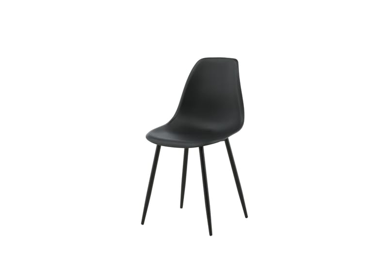 Polar Spisebordsstol i Plastik med Metalfinish - Sort - Møbler - Stole & lænestole - Spisebordsstole & køkkenstole