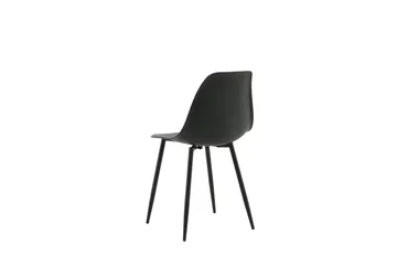 Polar Spisebordsstol i Plastik med Metalfinish - Sort - Møbler - Stole & lænestole - Spisebordsstole & køkkenstole