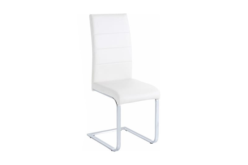 Prados spisebordsstol kunstlæder 2 stk. - hvid/Krom - Spisebordsstole & køkkenstole