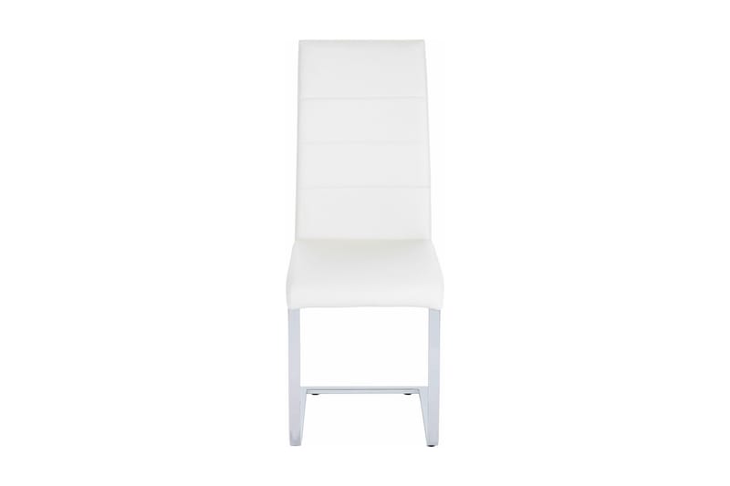 Prados spisebordsstol kunstlæder 2 stk. - hvid/Krom - Spisebordsstole & køkkenstole
