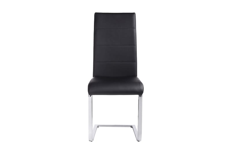 Prados spisebordsstol kunstlæder 2 stk. - sort/Krom - Spisebordsstole & køkkenstole