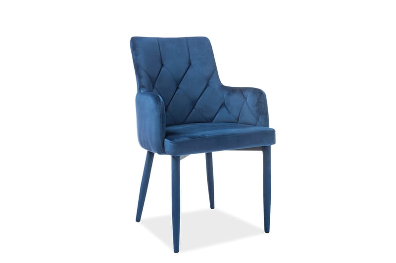 Ricando Armstol - Velour/Blå - Spisebordsstole & køkkenstole - Armstole