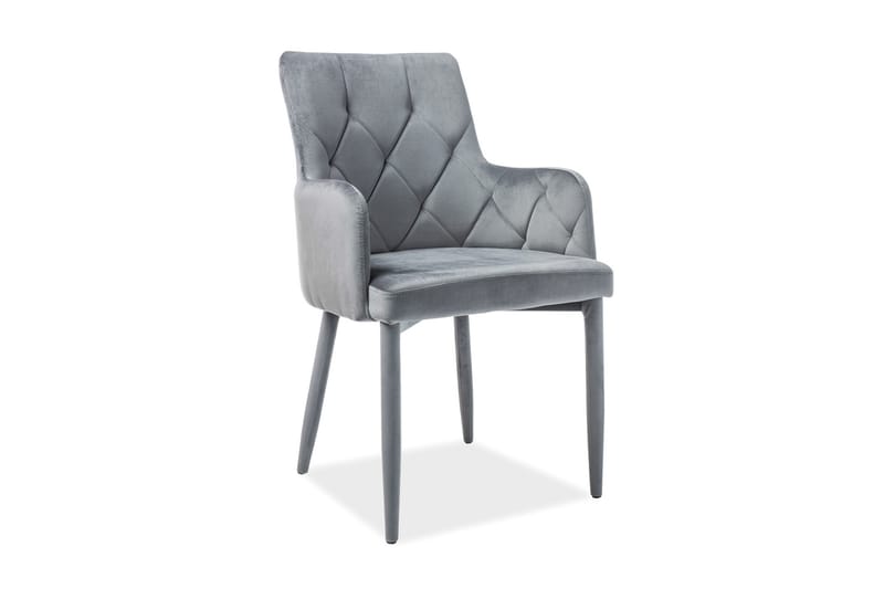 Ricando Armstol - Velour/Lysegrå - Spisebordsstole & køkkenstole - Armstole